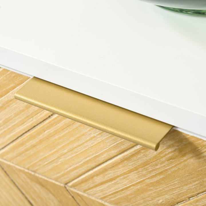 Mesa consola com gaveta e prateleira aberta Estilo moderno Móveis de Corredor Sala de estar 80x30x80,5 cm Ouro branco