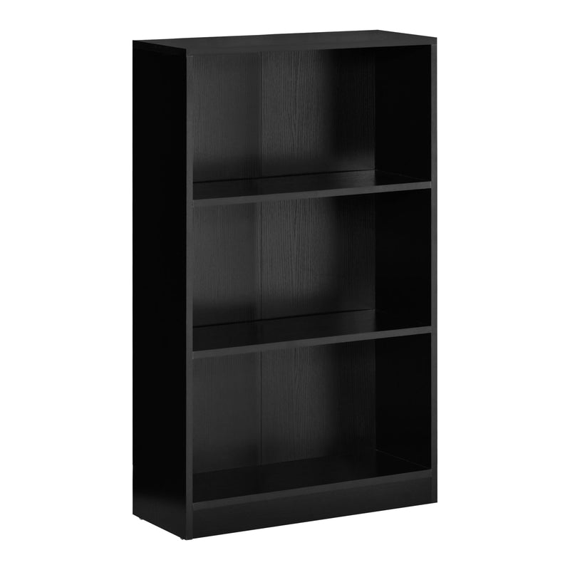 Estante para Livros com 3 Compartimentos de Armazenamento Livros Plantas para Sala de Estar Estúdio Dormitório 62,2x24x102,4cm Preto