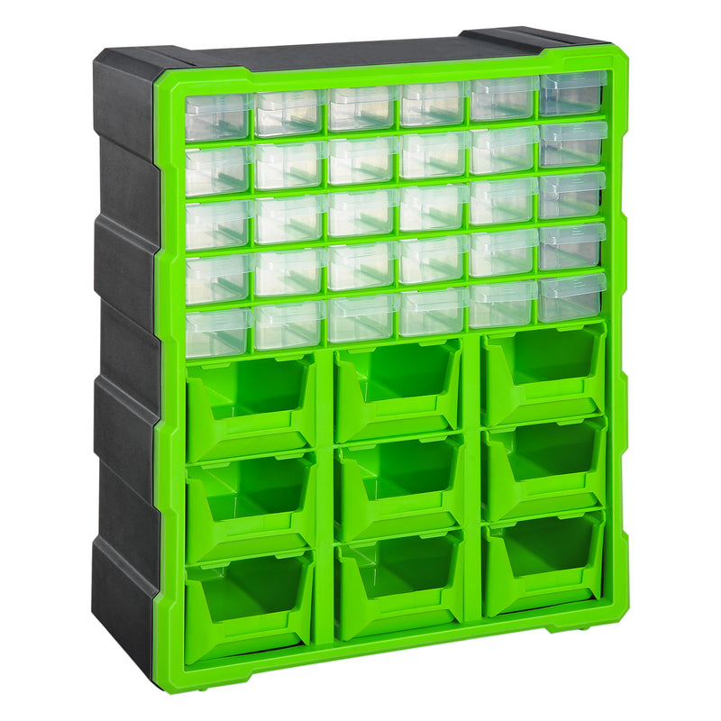 Organizador de Ferragens Armário Organizador de Ferragens com 39 Gavetas Tipo Prateleiras 38x16x47,5cm Verde