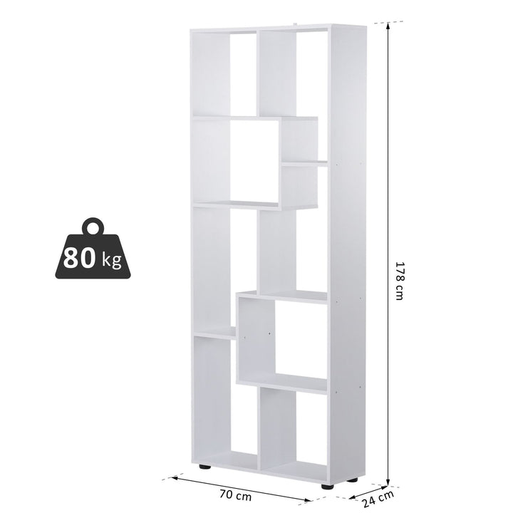 Estante Vertical Multifuncional com 8 Prateleiras Largas 70x24x178cm Branco