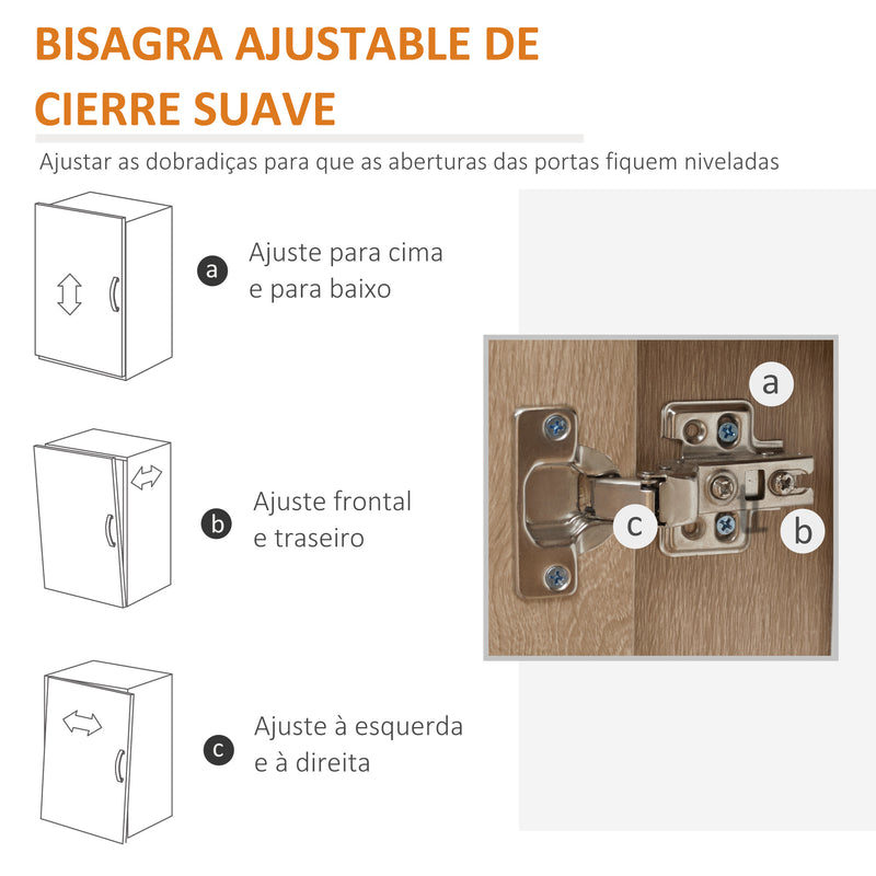 Aparador de Sala de Estar Moderno com 2 Portas 1 Gaveta e 3 Prateleiras Abertas Aparador Auxiliar de Armazenamento para Cozinha Dormitório Entrada Anti-Tombo 80x30x96,5cm Madeira