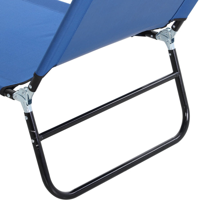 Espreguiçadeira dobrável reclinável com ângulo ajustável de 3 posições para exterior carga 120 kg 190x56x28 cm Azul