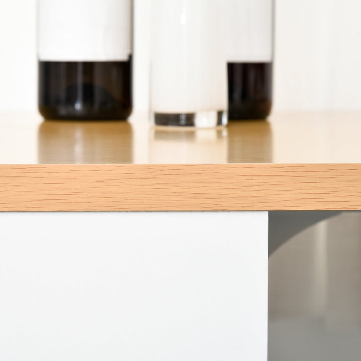 Mesa de bar Bistrô Mesa alta para jantar com 3 prateleiras Estrutura metálica Carga 100 kg 115x55x100 cm Branco e Carvalho