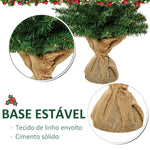 Árvore de Natal artificial pequena com 60 cm de altura com 70 filiais Base de tecido Mini árvore de Natal realista para interiores Verde