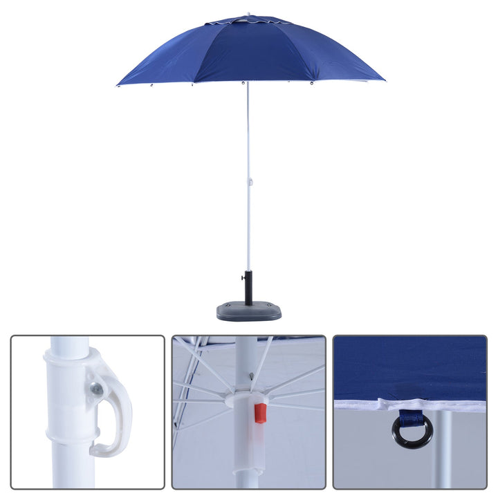 Guarda-sol para praia e jardim com painéis laterais - Cor azul - poliéster, ferro e plástico - F210x222 cm