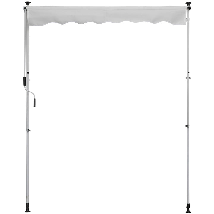 Toldo Manual Retrátil 2x1,5m Toldo Portátil Dobrável de Alumínio com Manivela Altura Ajustável para Jardim Terraço Exterior Branco