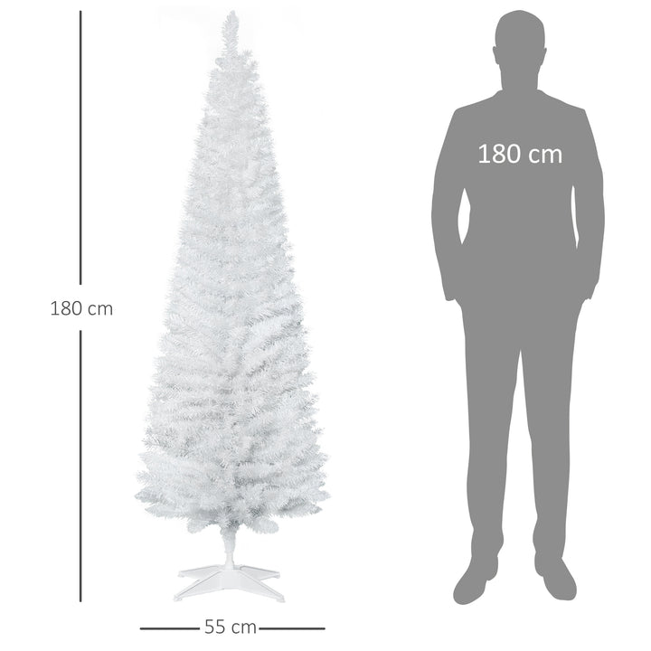 Árvore de Natal Artificial 180cm Ignífugo com 390 Ramos de PVC e Suporte de Metal Decoração de Natal para Interiores Fácil de Montar Verde