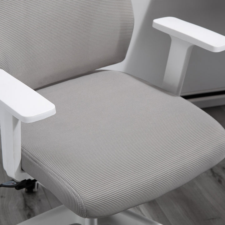 Cadeira ergonômica giratória altura ajustável e reclinável até 120º posição de bloqueio 64x61x120,9-128,9 cm Cinza