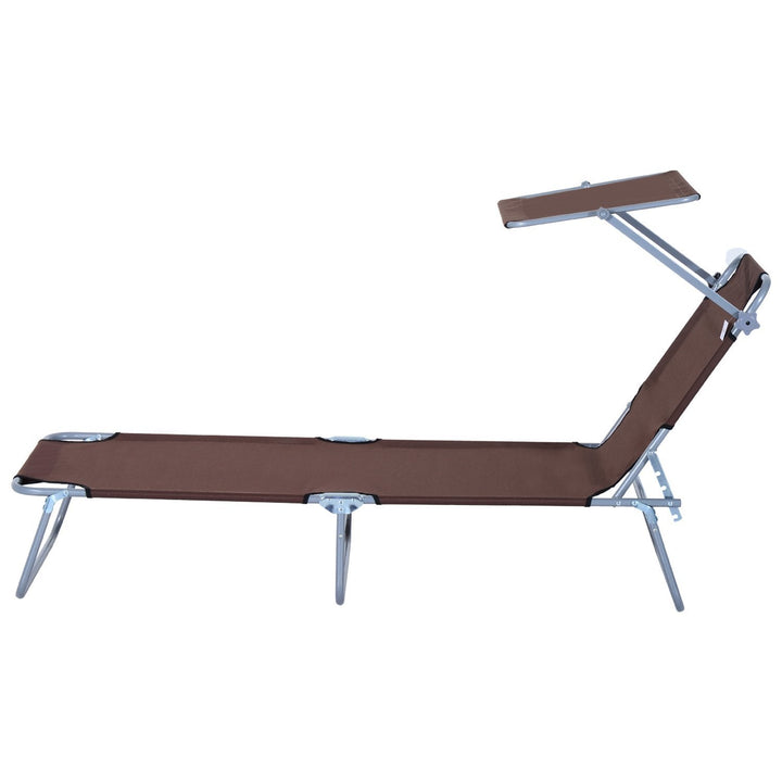 Espreguiçadeira Dobrável Castanho Oxford Ferro 187x58x27 cm