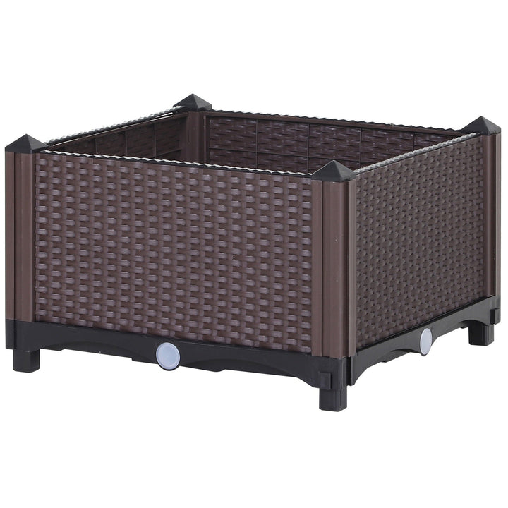 Conjunto 2 plantadores quadrados com furos de drenagem de água 40x40x26 / 44cm
