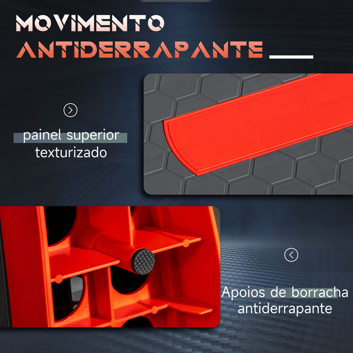 Plataforma Step Fitness Step de Aeróbico com Altura Ajustável de 10/15/20cm Plataforma de Exercício em Casa Ginásio Oficina Carga 150kg 78x28x20cm Vermelho e Cinza