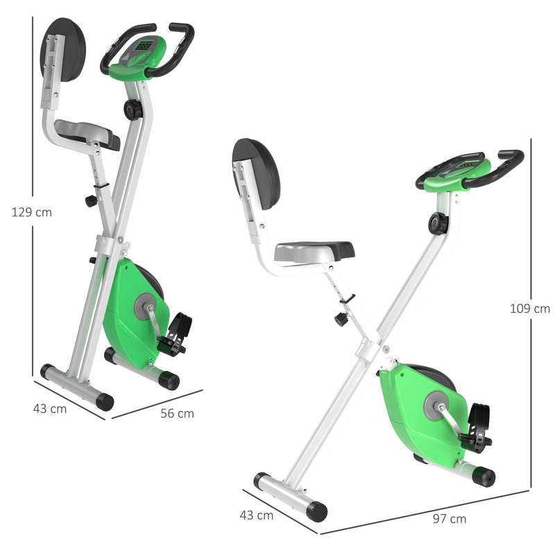 Bicicleta estática para exercícios profissionais Altura ajustável 43x97x109 cm Verde