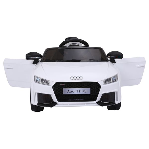 Carro elétrico infantil Audi TT RS acima de 3 anos com controle remoto com música e luzes Bateria 6V 30 kg 103x63x44cm