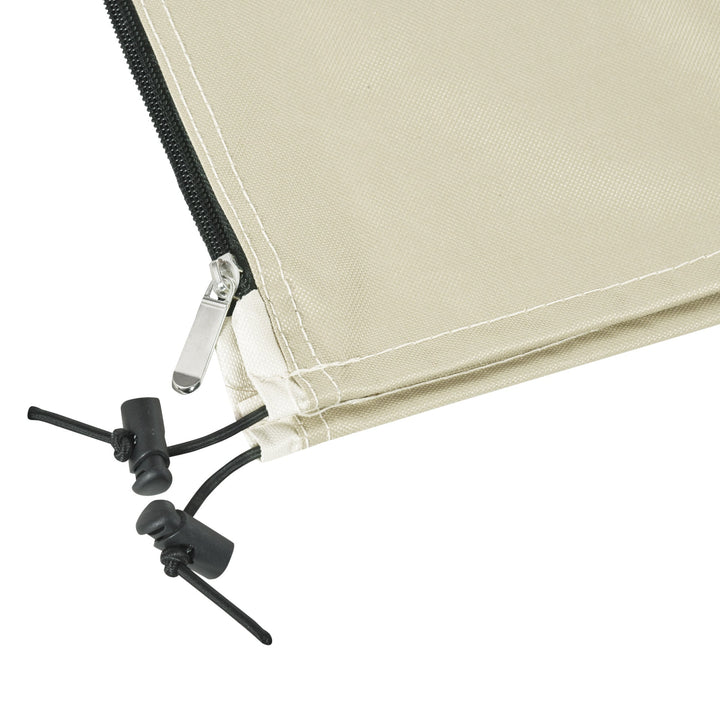 Capa Protetora de Chapéu de Sol Ø56x220 cm Capa para Chapéu de Sol Resistente para Jardim com Zíper Tecido Oxford Bege