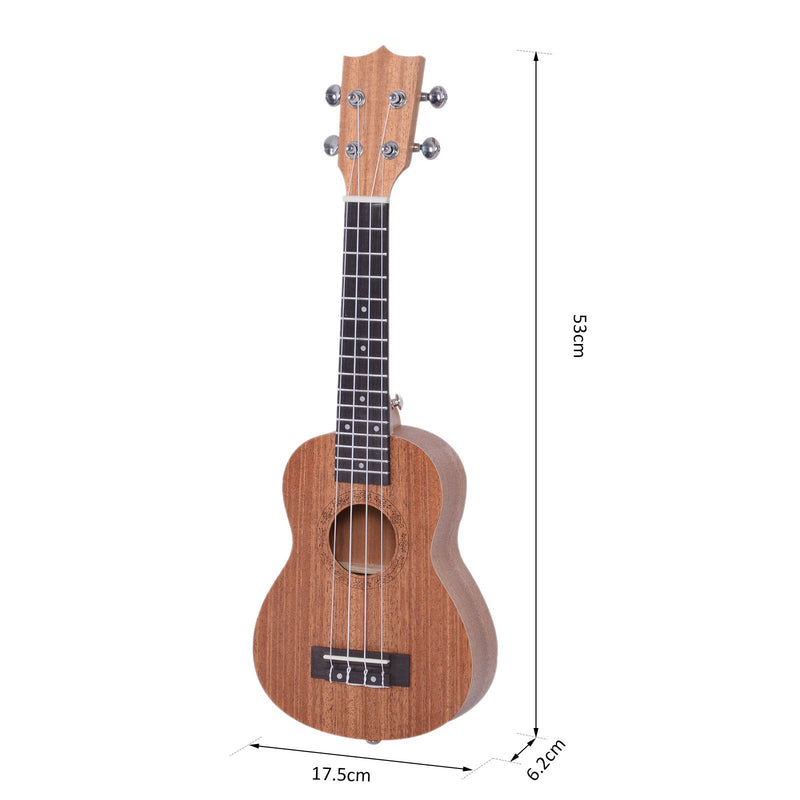 Ukelele 21 Polegada Ukelele Soprano de Iniciação para Iniciantes Ukelele Concerto Hawaiian Cordas Aquila Nylon Material Madeira 53x17,5x6,2cm