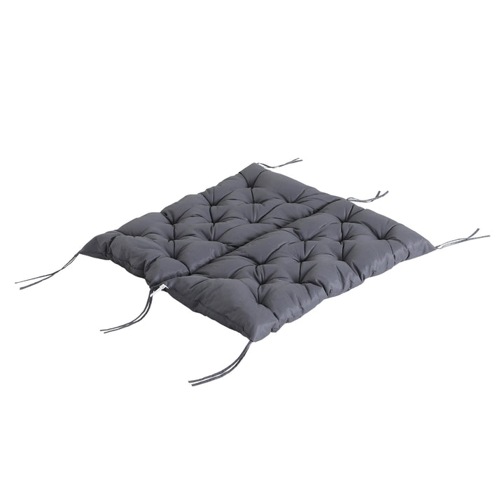 Almofada para Banco com Encosto 100x98x8cm Almofada de Banco de 2 Lugares com 6 Cordões de Fixação para Jardim Terraço Balcão Exterior Cinza
