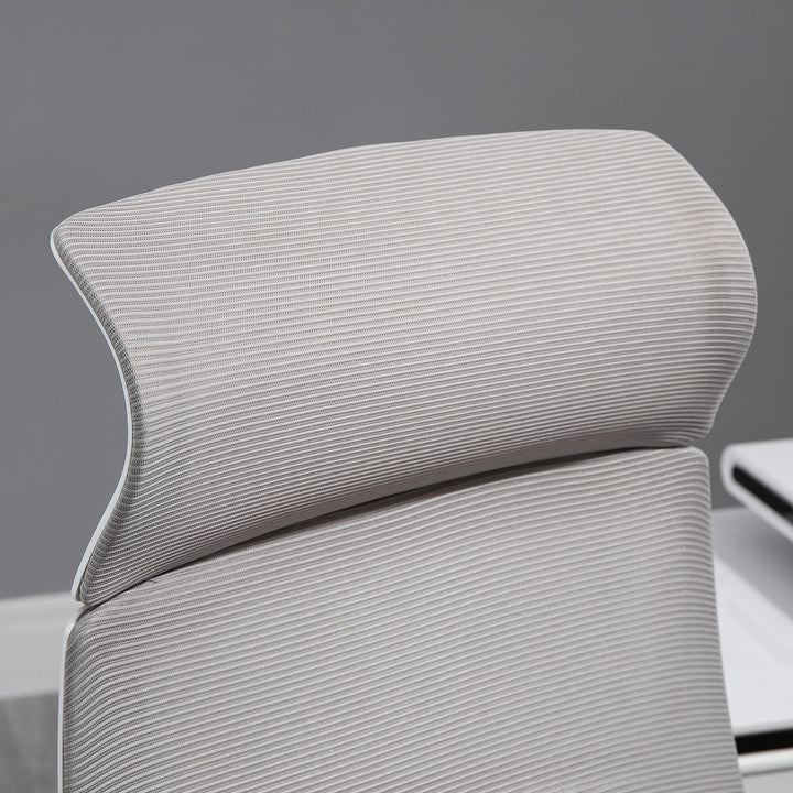 Cadeira ergonômica giratória altura ajustável e reclinável até 120º posição de bloqueio 64x61x120,9-128,9 cm Cinza