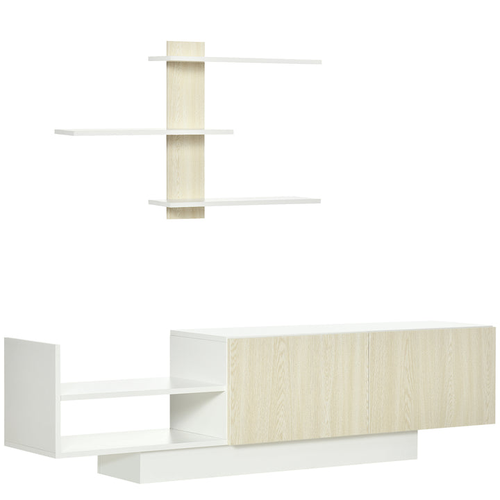 Móvel de TV para Sala de Estar Móvel para Televisor 150x31,5x40cm e Prateleira de Parede 95,5x16x60cm Madeira