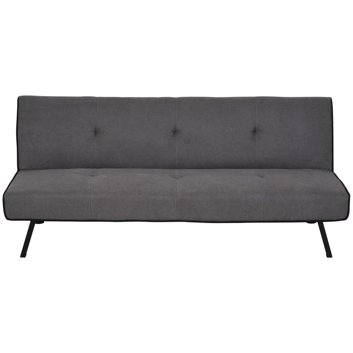 Sofá-cama de 3 lugares Projeto 2 em 1 com pernas levantadas Acolchoado 170x76x72,5 cm Cinza