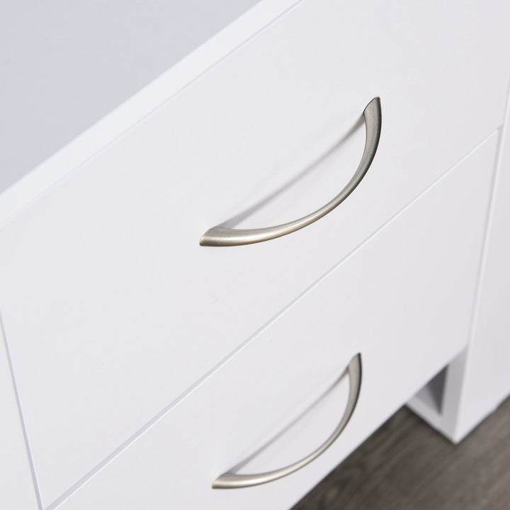 Mesa de Cabeceira com 2 gavetas pés em forma de U 48x39x54 Branco