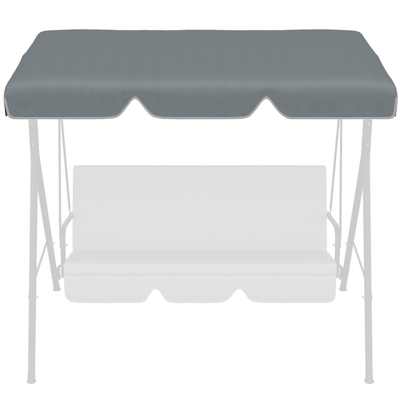 Toldo de Substituição para Baloiço de 2 Lugares Cobertura de Substituição para Baloiço com Proteção UV50+ para Jardim Varanda Pátio 192x144 cm Cinza Escuro