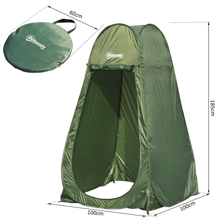 Tenda de acampamento multifuncional leve e dobrável à prova d'água Estrutura flexível e estável com sistema POP-UP 100x100x185cm Verde
