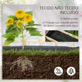 Floreira de 3 Níveis com Treliça Hortal Vertical com Tecido não Tecido para Cultivos de Verduras Flores Ervas 95x95x110 cm Madeira