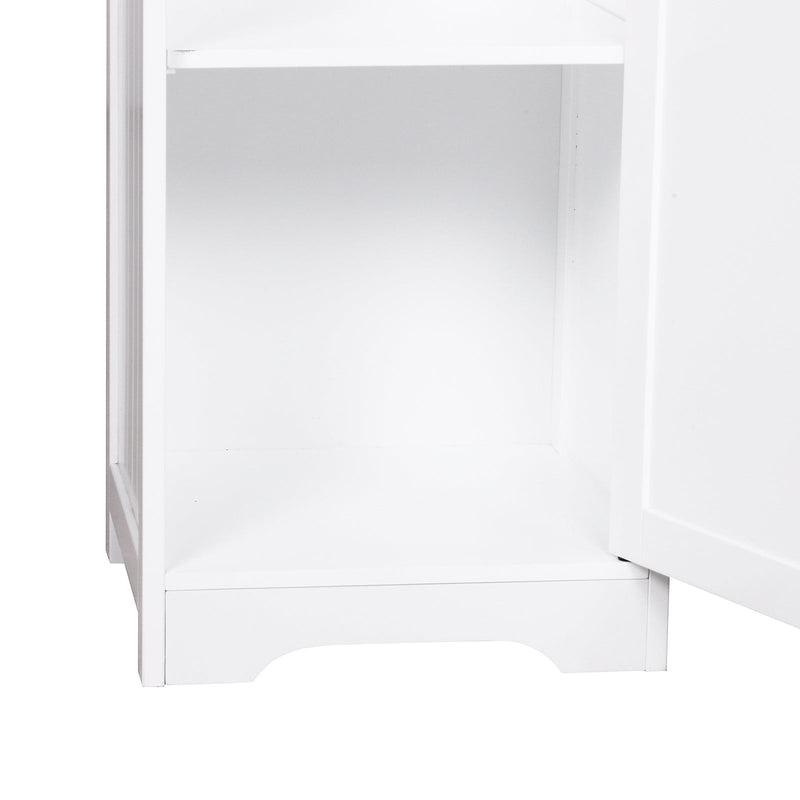 Armário de banheiro branco 5 níveis Prateleiras Coluna do banheiro com 3 prateleiras 1 porta de MDF e resistente à água 40x38x160cm