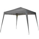 Tenda dobrável 3x3m Gazebo de jardim Pop Up Desenho de aço e capa de tecido Oxford cinza