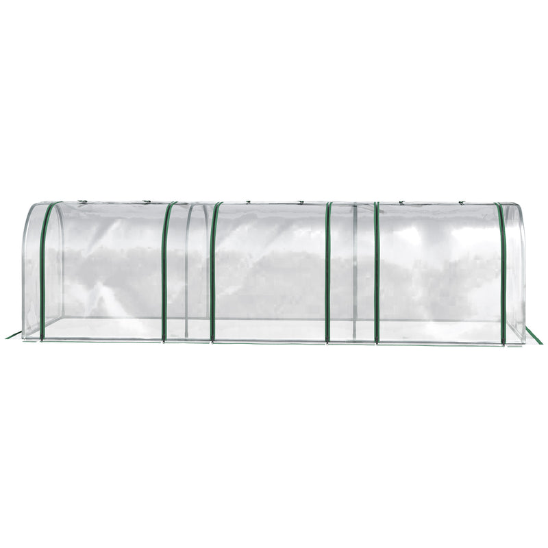 Estufa 295x100x80 cm para Jardim Varanda Estufa Pequena para Cultivo de Plantas com 3 Janelas Estrutura de Aço e PVC Transparente e Verde