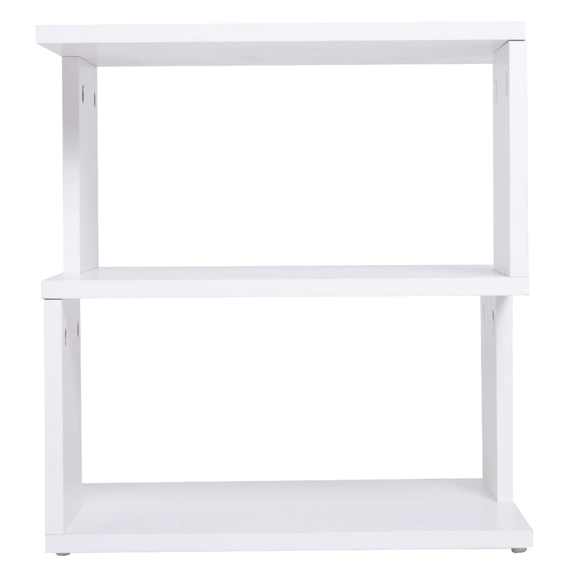 Mesa de Cabeceira Mesa de Café Auxiliar 2 Níveis 40x40x43 cm Branco