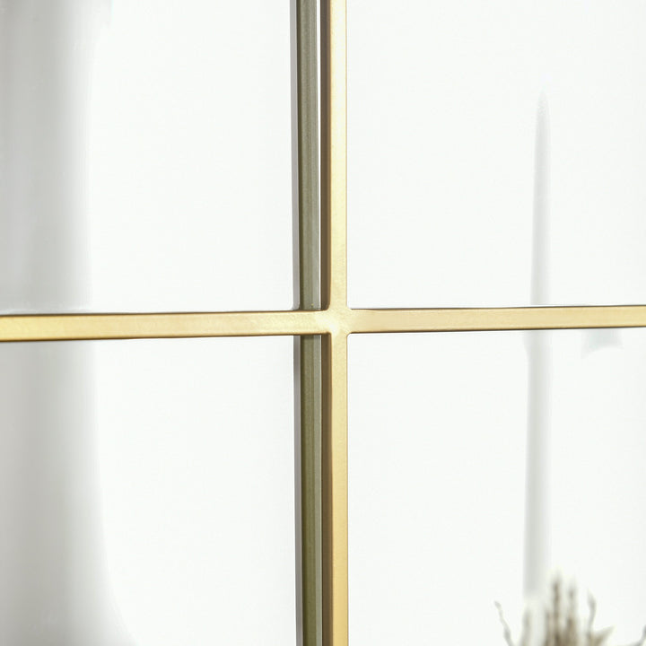 Espelho Decorativo de Parede 50x70cm Espelho de Metal para Sala de Jantar Dormitório Entrada Estilo Moderno Dourado