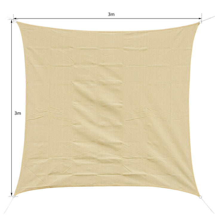 Toldo Vela 3x3m quadrada cor areia de polietileno HDPE 185 g/m²