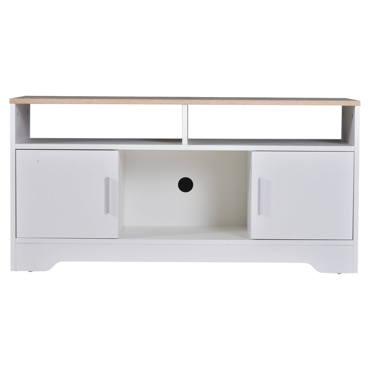 Móvel de Televisão Grande Espaço de Armazenamento Prateleiras Abertas 105x40x52 cm Branco