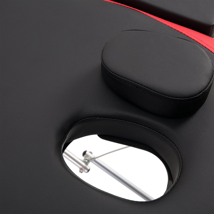 Marquesa de Massagem Alumínio Dobrável 185 x 60 cm Tatuagem Terapia Cama Preto Vermelho