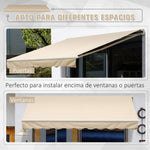 Toldo para terraço e jardim 395x245cm com braço Alumínio, poliéster e Aço Creme