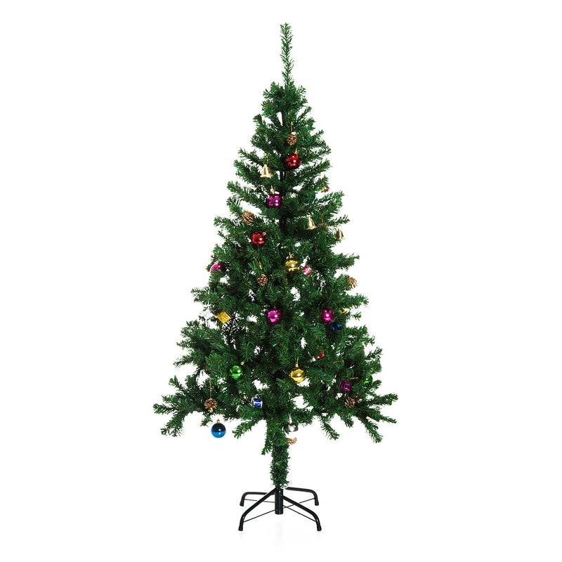 Árvore de Natal verde com enfeites F75x150cm Artificial Árvore Decoração