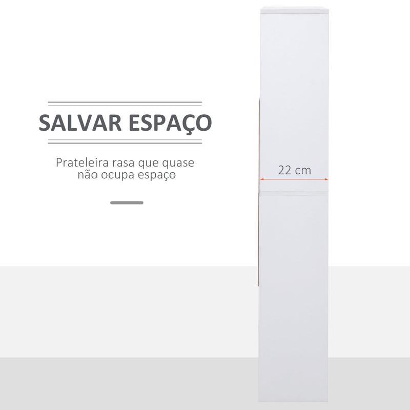 Estante de 4 níveis com 10 compartimentos Prateleiras de armazenamento multiuso 100x23,8x140 cm Branco