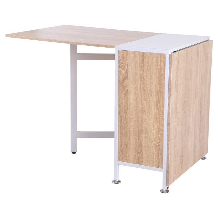 Mesa Dobrável com 4 Prateleiras para sala de Jantar Economiza Espaço 169x62x75 cm Madeira