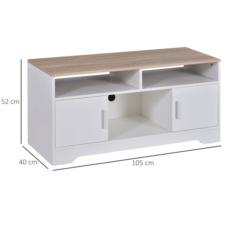 Móvel de Televisão Grande Espaço de Armazenamento Prateleiras Abertas 105x40x52 cm Branco