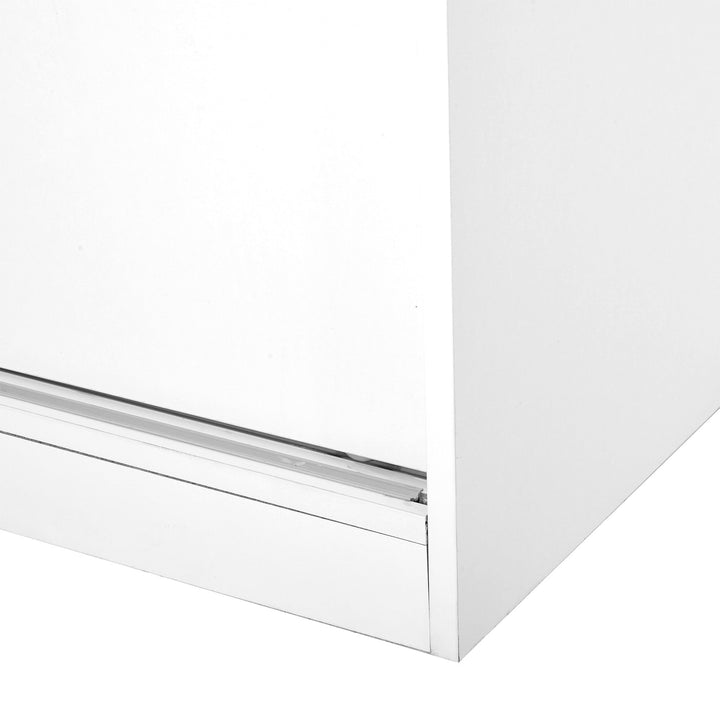 Armário de escritório com 2 portas deslizantes e 3 prateleiras 80x40x120 cm Branco