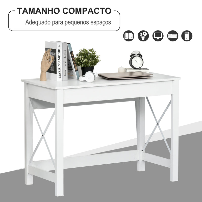 Mesa de escritório multifuncional moderna e minimalista 105x50x76 cm Branco