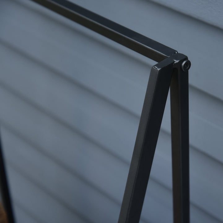 Prateleira para lenha com 4 ferramentas Carga 100 kg Aço 46x30x76 cm Preto