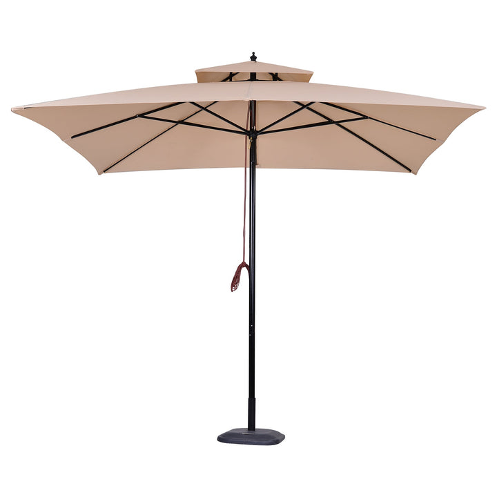 Guarda-sol para terraços de jardim ou cantina Cobertura a 2 alturas 300x300x297 cm Marfim