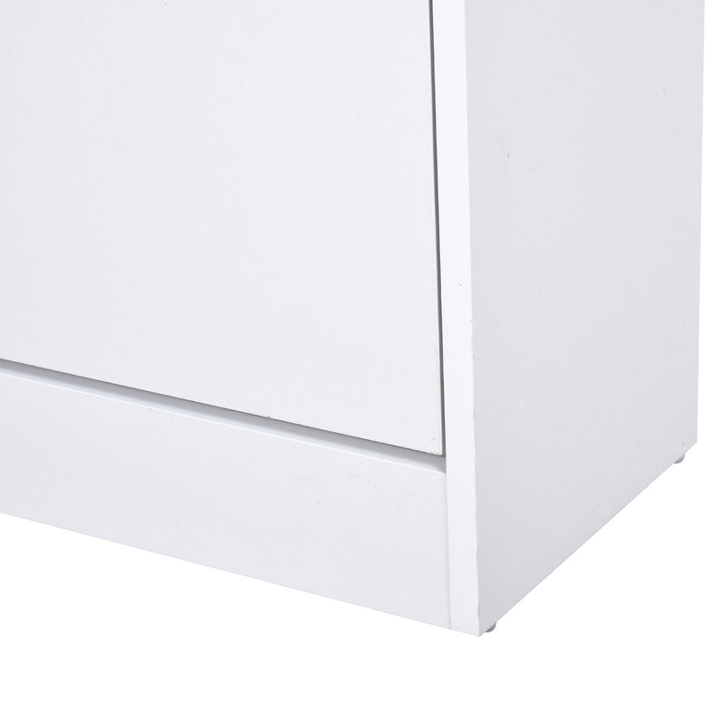 Organizador de sapatos com 3 gavetas Prateleira de vidro Carga 50 kg 60x24x105,5 Branco