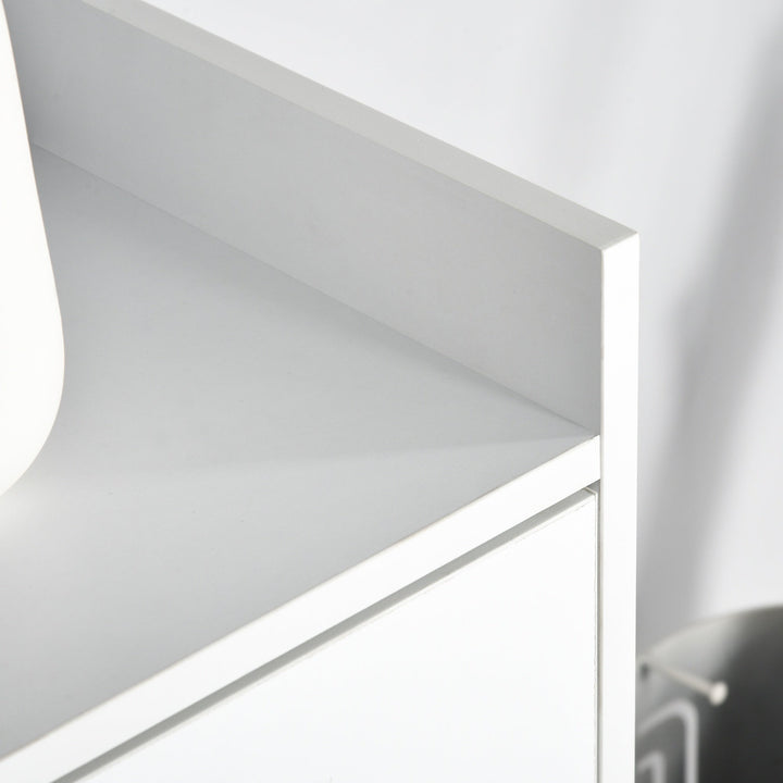 Móvel Sapateiro de 2 Portas Moderno Móvel Auxiliar para 12 Pares de Sapatos com 4 Prateleiras para Entrada Sala de Estar Dormitório 60x30x92cm Branco