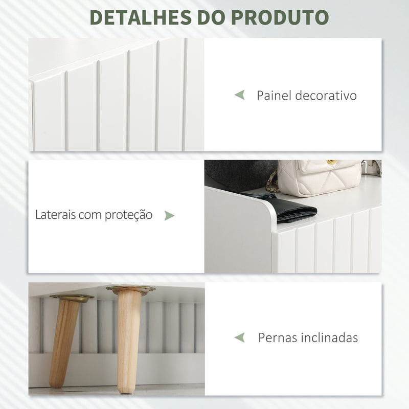 Sapateira com 2 Portas Armário para Sapatos com Prateleira Aberta e Prateleiras Ajustáveis para 15 Pares de Sapatos para Corredor Entrada 60x33x100cm Branco