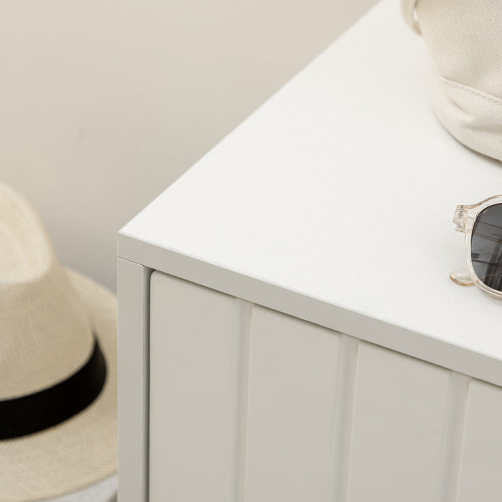 Banco Sapateiro com Compartimento Aberto e Almofada Acolchoada para 4 Pares de Sapatos para Entrada Corredor 80x33x49cm Branco