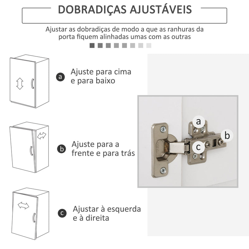 Armário de Armazenamento de Cozinha Armário Alto com 3 Gavetas 3 Portas e Prateleiras Interiores Ajustáveis móvel Auxiliar para Sala de Jantar Sala de Estar 80x39,5x183,5cm Branco