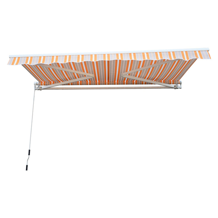 Toldo de Parede 300x250cm cor Branco Bege e Laranja Alumínio